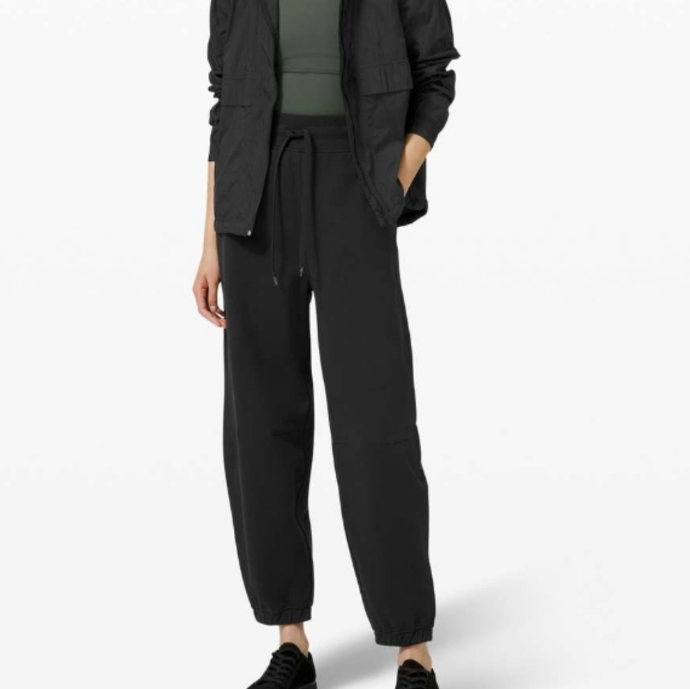 Lululemon Relaxed Fit Super-High Rise French Terry Full Length Jogger black sz 2 - Picture 3 of 9